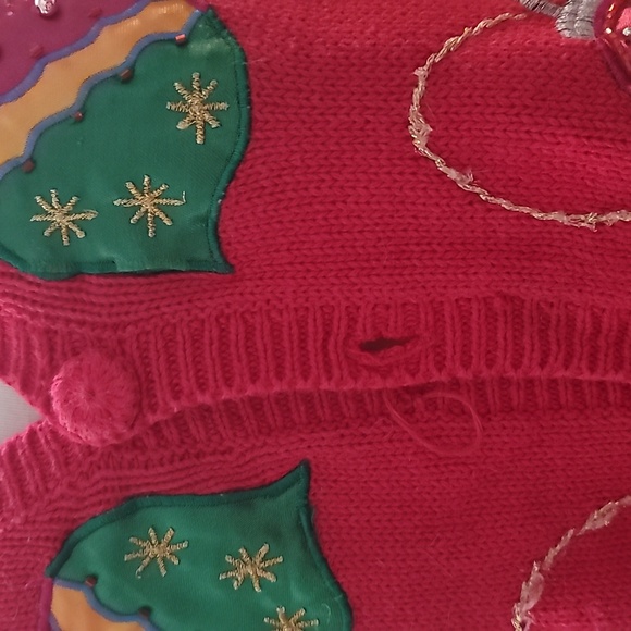 nutcracker Festive red Knit sweater Vest applique Ornament beaded embroidery Med - Picture 5 of 7